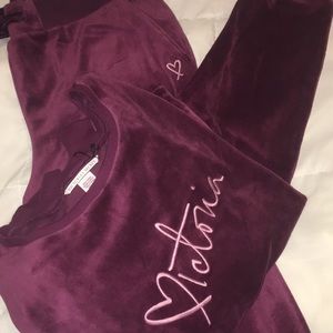 Sweat pants and long sleeved shirt